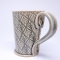 Kubek ceramiczny 380 ml szary w listki 3