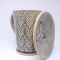 Kubek ceramiczny 380 ml szary w listki 1