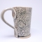 Kubek ceramiczny 380 ml szary w róże 2
