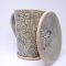 Kubek ceramiczny 380 ml szary w róże 1