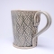 Kubek ceramiczny 500 ml szary w listki 3