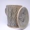 Kubek ceramiczny 500 ml szary w listki 1