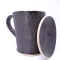 Kubek ceramiczny 500 ml czarny w listki