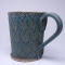 Kubek ceramiczny 500 ml niebieski w listki 3