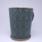 Kubek ceramiczny 500 ml niebieski w listki 4