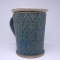Kubek ceramiczny 500 ml niebieski w listki
