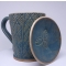 Kubek ceramiczny 500 ml niebieski w listki 1