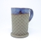 Kubek ceramiczny 380 ml  betonowy w kropki, z niebieskim wnętrzem 3