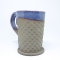 Kubek ceramiczny 380 ml  betonowy w kropki, z niebieskim wnętrzem 4
