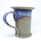 Kubek ceramiczny 380 ml  betonowy z niebieskim wnętrzem