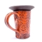 Kubek ceramiczny 380ml pomarańczowy w paprotki