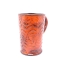 Kubek ceramiczny 380ml pomarańczowy w paprotki 1