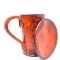 Kubek ceramiczny 380ml pomarańczowy w stokrotki 1