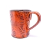 Kubek ceramiczny 500ml pomarańczowy w paprotki