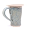 Kubek ceramiczny 380 ml niebieski w listki