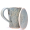 Kubek ceramiczny 380 ml niebieski w listki 1