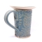 Kubek ceramiczny 380 ml niebieski w paprotki