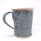 Kubek ceramiczny 500 ml niebieski w paprotkę