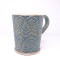 Kubek ceramiczny 500 ml niebieski w paprotkę 2