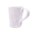 Kubek ceramiczny 380 ml białe listki 1